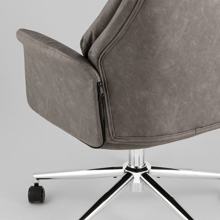 Кресло офисное TopChairs Neoma серый экокожа Stool Group YF-0515 FH-62 grey retro