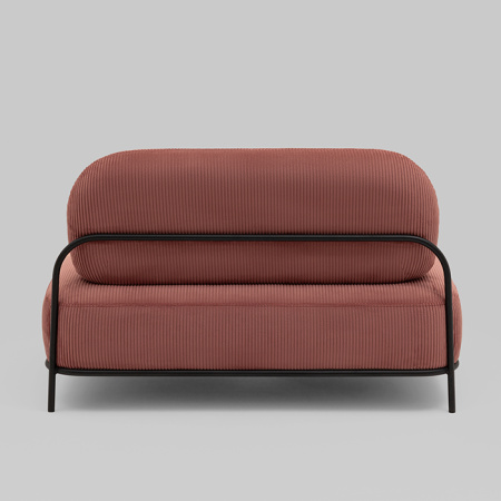 Диван Стоун велюр рельефный коралловый Stool Group vd-dv-stone-cl-coral