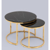 Комплект журнальных столиков Селена D60/D45 стекло чёрный мрамор Stool Group EET-131-2S-TG black