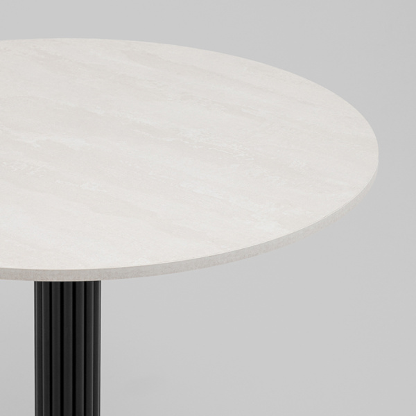 Стол круглый Фризбин D90 Ледяной камень основание черное Stool Group AV 1324-900-K385CB-9005