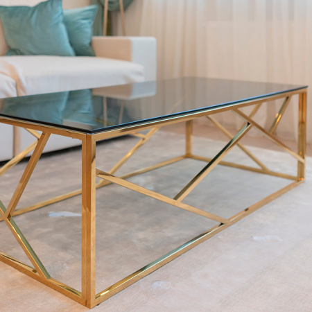 Журнальный стол 120х60 Арт Деко стекло Stool Group ECT-015-TG-SK