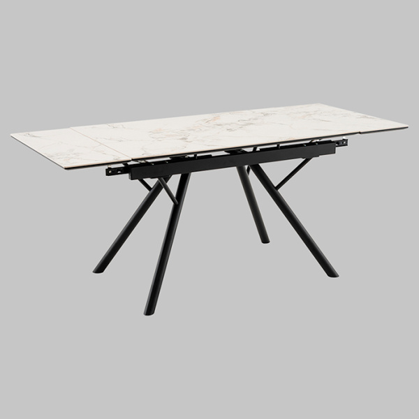 Стол раскладной Либертика 120-180х80 см керамика белый основание черное Stool Group SO 281-81524