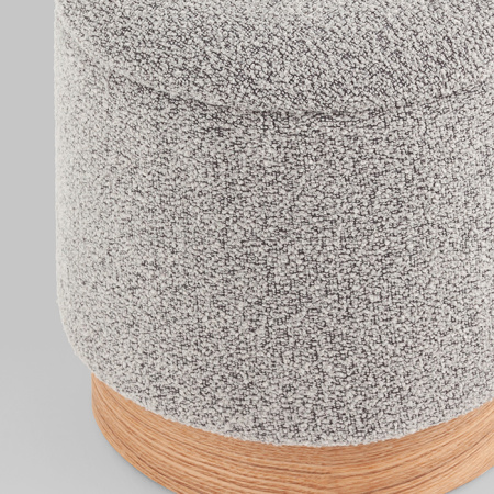 Пуф с ящиком Холли XS букле серый Stool Group 21B810BCB-S BCB-10