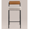 Стул барный Балла бежевый с коричневой экокожей Stool Group FDC9939 sDC6095-4+b270-28