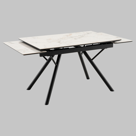 Стол раскладной Либертика 120-180х80 см керамика белый основание черное Stool Group SO 281-81524