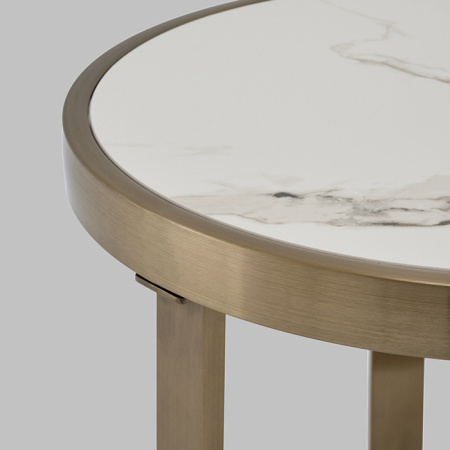 Журнальный столик Адриана D50 светлая керамика Stool Group EET-223-BRCG-BDFL