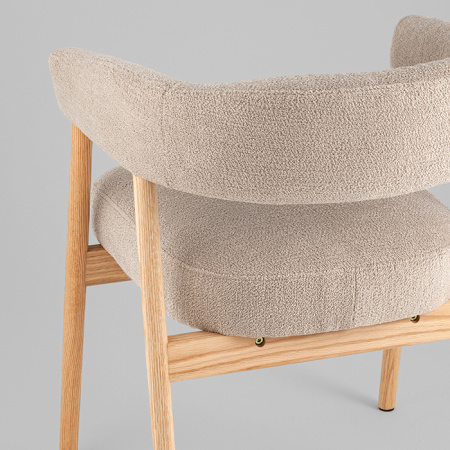 Комплект стульев Zubo бежевый с деревянными ножками (2 шт) Stool Group DM4729-1 OTE-Q-120 FLAXEN X2