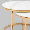 Набор журнальных столиков Селена D60/D45 стекло белый мрамор Stool Group EET-131-2S-TG white