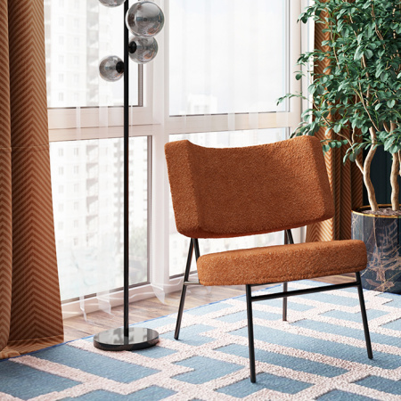 Кресло District Lounge букле терракотовый Stool Group LV-101-S493-01