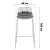 Стул барный Louran с подушкой серый Stool Group D-012H-75 grey