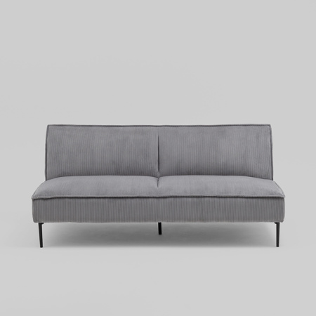 Диван прямой Кассель велюр рельефный светло-серый Stool Group vd-cassel-cl-steel