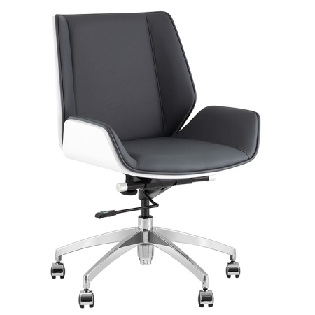 Кресло офисное TopChairs Crown серо-голубой/белый Stool Group A312-A 8386-16 white back