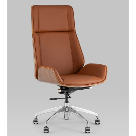 Кресло офисное TopChairs Crown коричневый Stool Group A312 8383-14 walnut back
