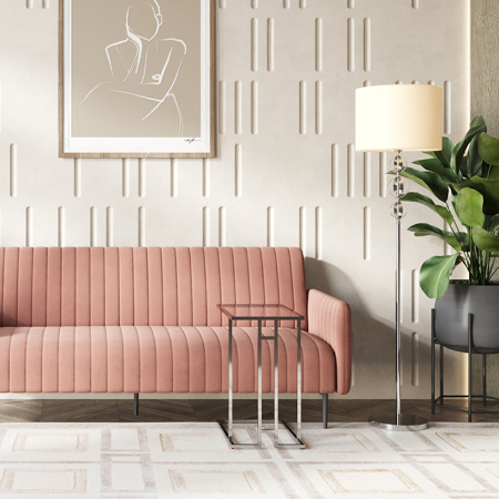 Диван прямой Дрезден велюр пыльно-розовый Stool Group vd-drezden-b15