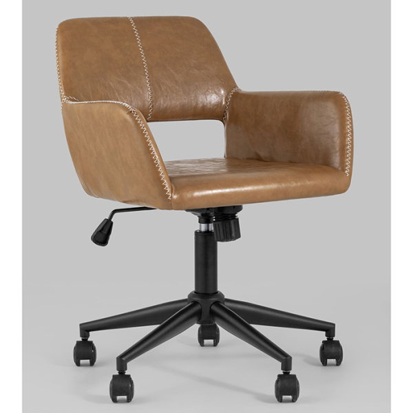 Стул офисный Филиус экокожа коричневая Stool Group FILIUS