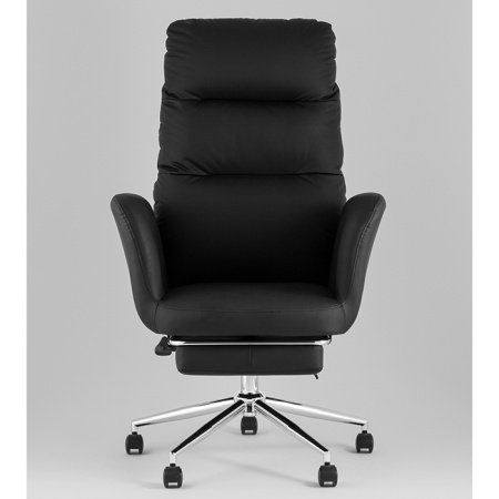 Кресло офисное TopChairs Solid с оттоманкой чёрный Stool Group DD-004-OT NC black