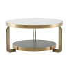 Журнальный столик Калисто светлая/темная керамика Stool Group ECT-316-BRCG white/black