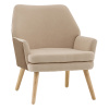 Кресло Харви бежевый с коричневой экокожей деревянные ножки Stool Group QH-8312K-WL 263-2+XC309-17