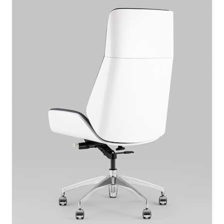 Кресло офисное TopChairs Crown серо-голубой/белый Stool Group A312 8386-16 white back