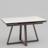 Стол Керас 120-1 D80 см керамика Carmen light grey подстолье коричневое Stool Group AV 2127-1200/800-CLG-7006T