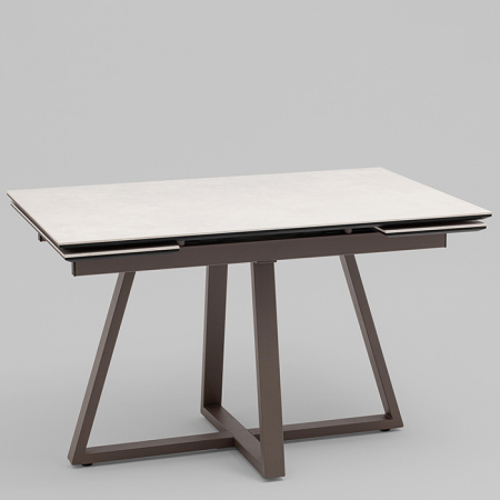 Стол Керас 120-1 D80 см керамика Carmen light grey подстолье коричневое Stool Group AV 2127-1200/800-CLG-7006T