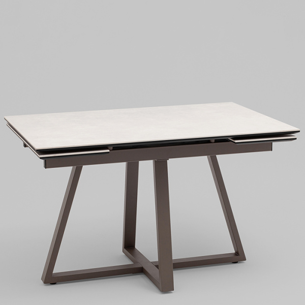 Стол Керас 120-1 D80 см керамика Carmen light grey подстолье коричневое Stool Group AV 2127-1200/800-CLG-7006T