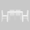 Обеденная группа Ingrid белый массив гевеи Stool Group MH750+MH52088 WX4