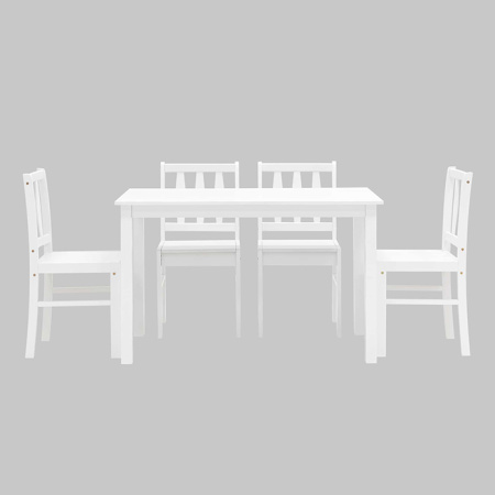 Обеденная группа Ingrid белый массив гевеи Stool Group MH750+MH52088 WX4