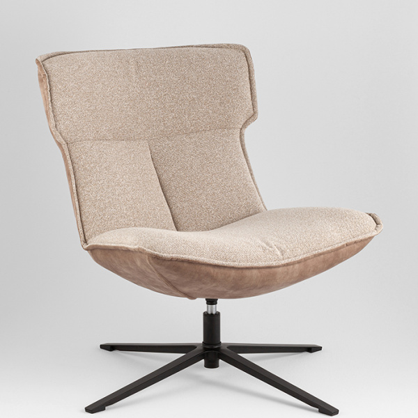 Кресло лаунж Sway бежевый с коричневым Stool Group DM7638 OTE-LAKE120+L.BROWN