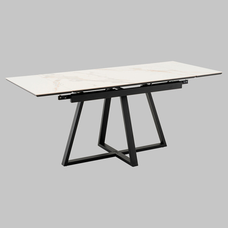 Стол раскладной Кассика 120-180х80 см керамика белый основание черное Stool Group SO 267-85210
