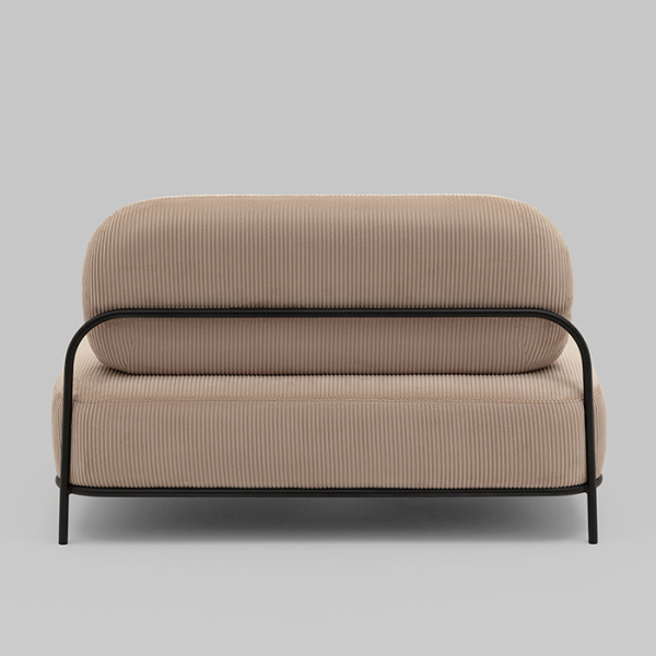 Диван Стоун велюр рельефный бежевый Stool Group vd-dv-stone-cl-cream