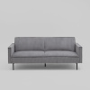 Диван прямой Кассель велюр рельефный светло-серый Stool Group vd-cassel-cl-steel