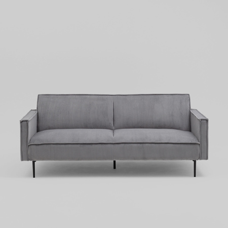 Диван прямой Кассель велюр рельефный светло-серый Stool Group vd-cassel-cl-steel